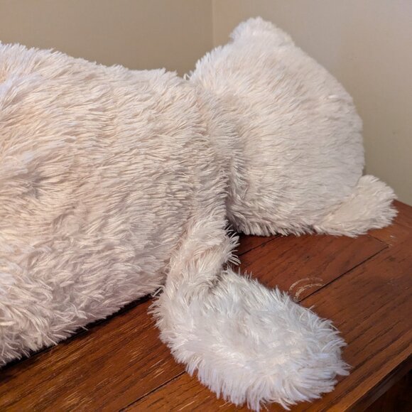 Hugfun Intl 27" Large Cream Colored Floppy Teddy Bear w/Bow Stuffed Animal - Picture 12 of 15